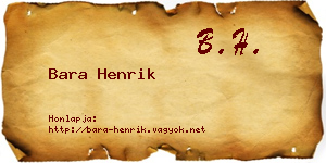 Bara Henrik névjegykártya
