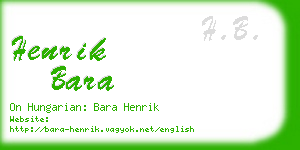 henrik bara business card